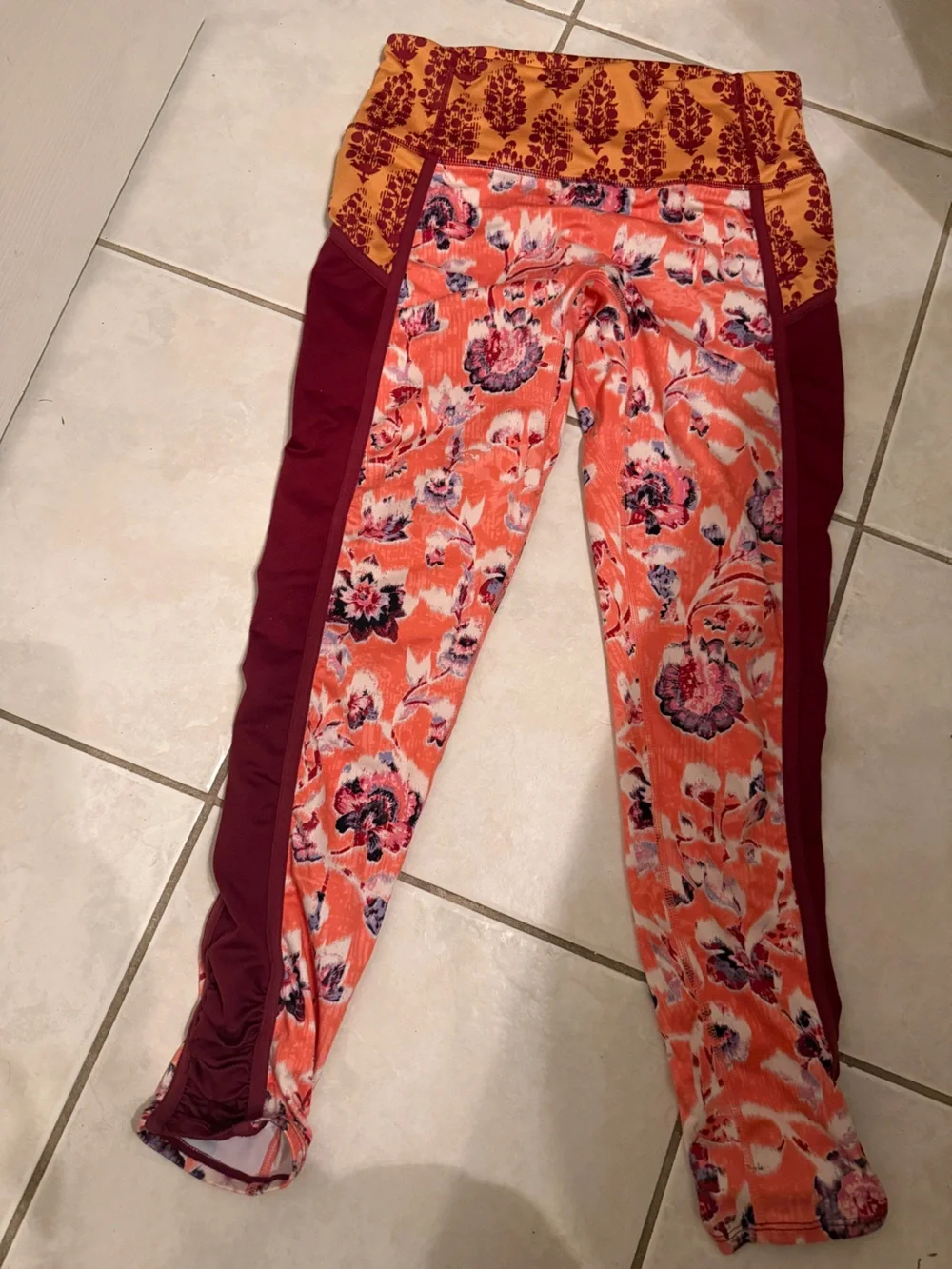 Free People Movement Free Love Side-Stripe Leggings, gorgeous colorway, sz M,guc